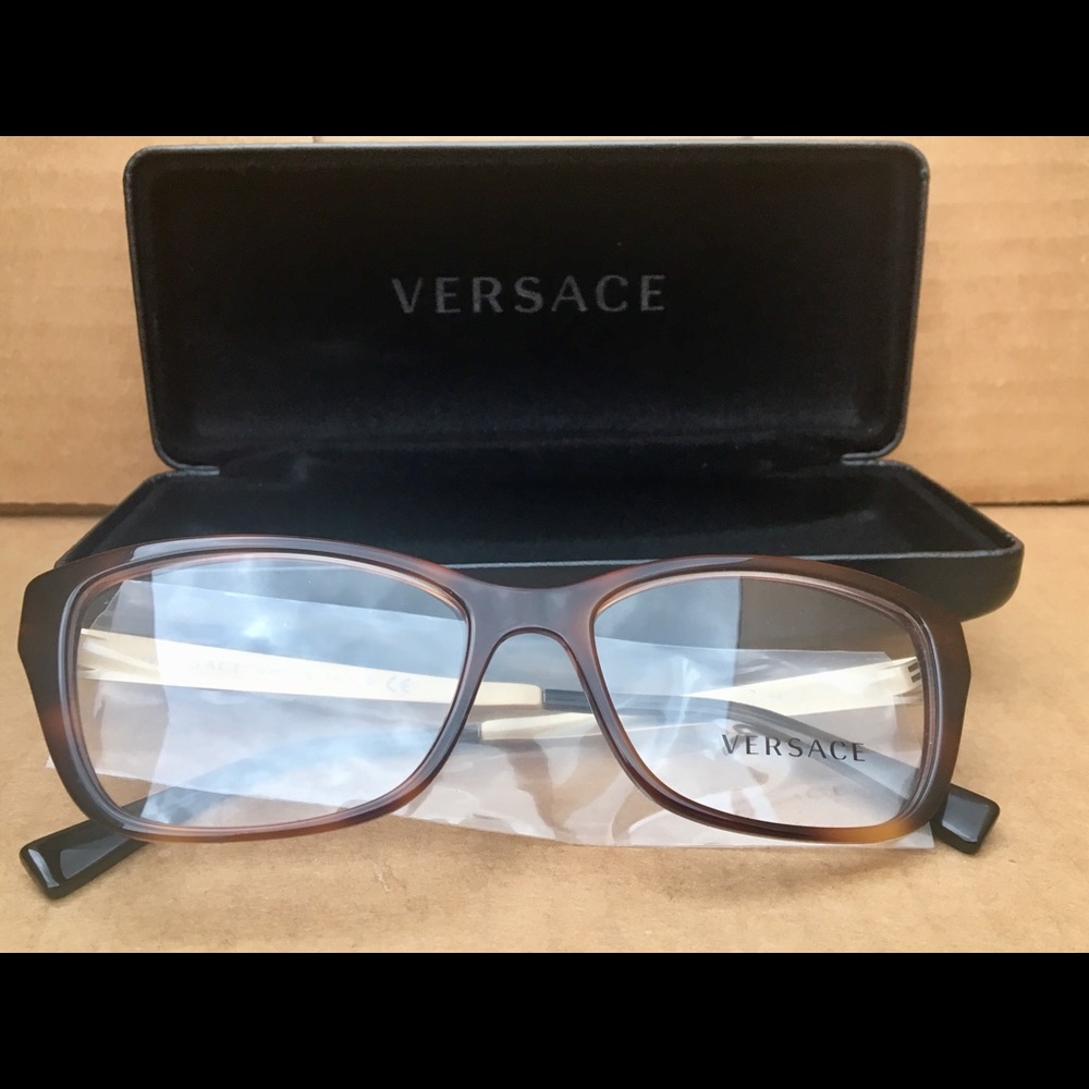 Versace Havana VE3246 5217 Cat Eye Eyeglasses